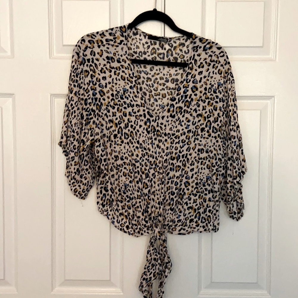 Ariella leopard print blouse